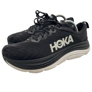 Hoka One One Mens Gaviota 5 Black‎ Running Shoes Sneakers Size 10D 1127929 BWHT